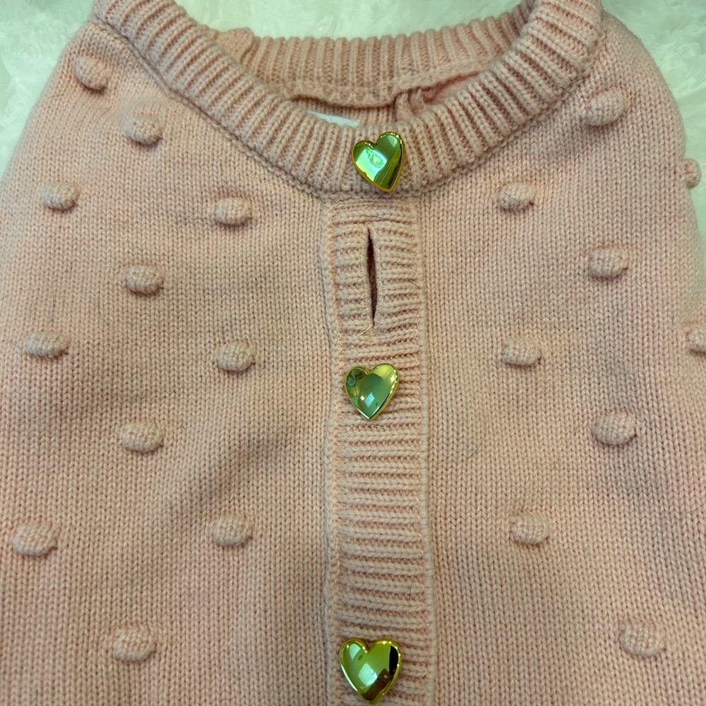 Dog Sweater, Pink with Gold Heart Buttons, NWOT, by Shabby Chic, Sz Medium - Picture 5 of 11